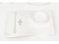 Set Of Villeroy & Boch Luxembourg White Porcelain Mugs And Saucer Plates- Wave Pattern