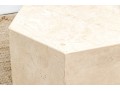 Faux Travertine Ceramic Hexagonal Accent Table