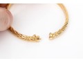 18k Yellow Gold Classic Quilted Hinged Bangle Bracelet, With Figured Eight Clasp