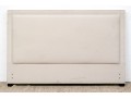 King Size White Fabric Upholstered Headboard
