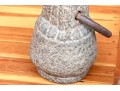 Pair Of Carved Stone And Iron Ring Door Stops