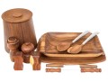 Large 11 Piece Group Of Vintage Wooden Table Wares