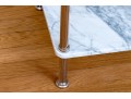 Stylish Chrome And Marble Three Tiered End Table / Etagere