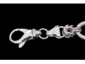 Sterling Silver Elegant Matte Finish Oval Link And Alternating Byzantine Link Bracelet