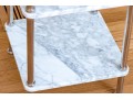 Stylish Chrome And Marble Three Tiered End Table / Etagere