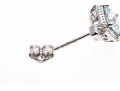 10k White Gold Checkerboard Cut Aquamarine Stud Earrings, App. 1.52 TCW
