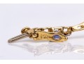 14k Yellow Gold Pretty Tanzanite And Diamond Set Link Line Bracelet, App. 0.10 TCW