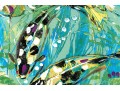 Dnie (Chinese/Am., 21st C.) Acrylic On Canvas, Splashing Koi