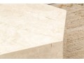 Faux Travertine Ceramic Hexagonal Accent Table