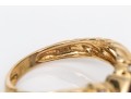 14k Yellow Gold Lovely Contemporary Trillian Amethyst And Diamond Ring, App. 0.06 TCW, Size 7+