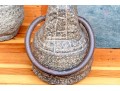 Pair Of Carved Stone And Iron Ring Door Stops