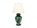 Chinese Oversized Famille Noire Baluster Form Table Lamp, 20th C.