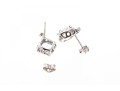 10k White Gold Checkerboard Cut Aquamarine Stud Earrings, App. 1.52 TCW