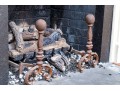 Antique Pair Of Iron Andirons