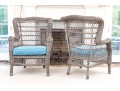 Pair Of Wicker Wingback Armchairs