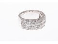 Sterling Silver Lovely High Polished, Round Brilliant Cut CZ Wide Band Ring, Pave Set, Size 7.75