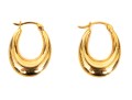 18k Yellow Gold Simple Graduated Oval Hoop Earrings