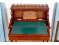 Antique Louis XVI Style Tambour Secretary Desk With Chair