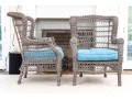 Pair Of Wicker Wingback Armchairs