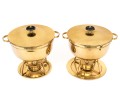 Pair Of Chafing Lidded Pots On Stands By Durham Silversmiths