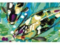 Dnie (Chinese/Am., 21st C.) Acrylic On Canvas, Splashing Koi