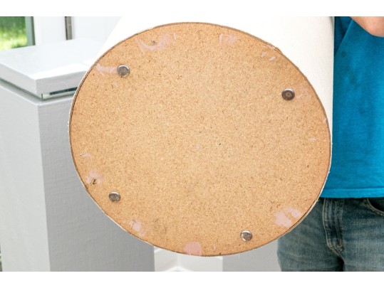 Circular Grasscloth Accent Table