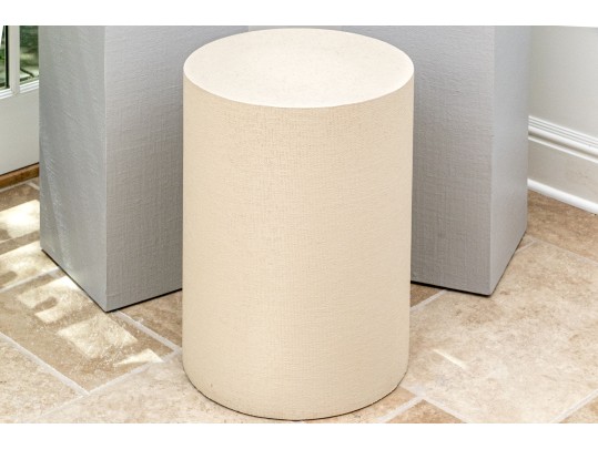 Circular Grasscloth Accent Table