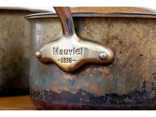 Lot Of Three Mauviel Vintage Lidded Pots And Pans