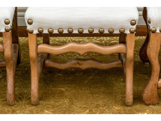 Set Of Four Solid Fruitwood Louis XIII Style Side Chairs