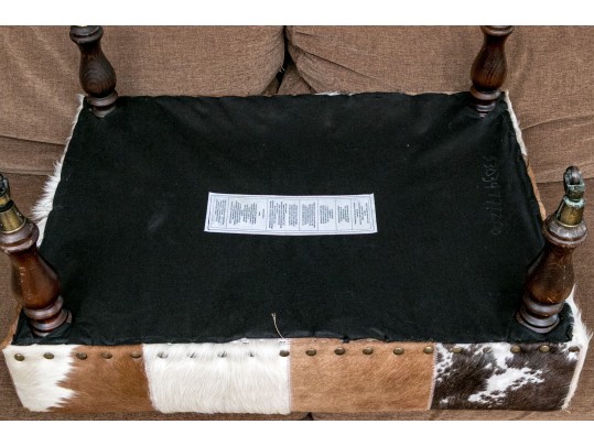 Vintage Hide Upholstered Ottoman