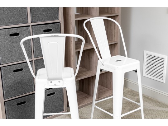 Pair Of White Barstools