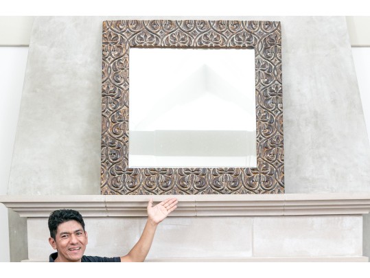 Lavish Fabulous Carved Wood Gesso Gilt Framed Beveled Mirror