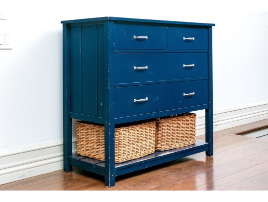 Pottery Barn Kids Camp Dresser With Two Woven Storage Baskets