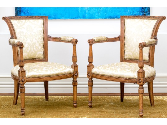 Pair Of Italianate Neoclassical Style Fauteuils