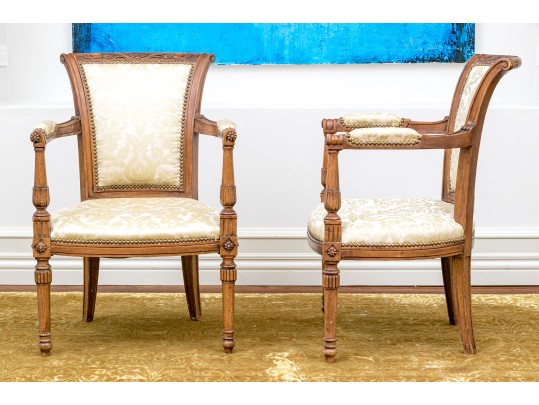 Pair Of Italianate Neoclassical Style Fauteuils