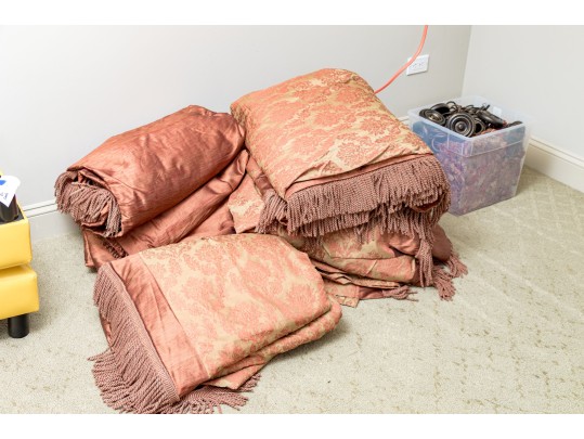 Pair Of Lined Silk Curtains