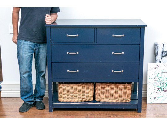 Pottery Barn Kids Camp Dresser With Two Woven Storage Baskets