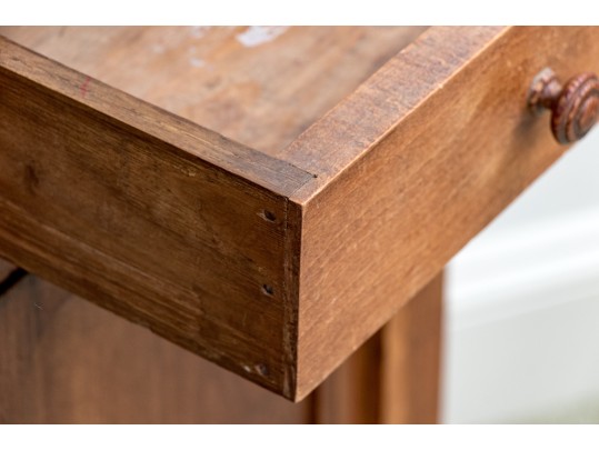 Antique Pine End Table, 19th C.