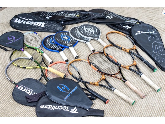 Assembled Collection Of Racket Sports Paddles