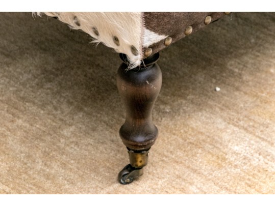 Vintage Hide Upholstered Ottoman