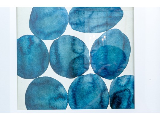 Decorative Print Of Abstract Blue Bubbles