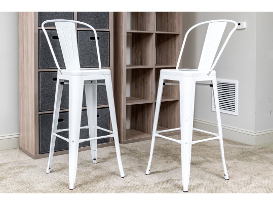 Pair Of White Barstools