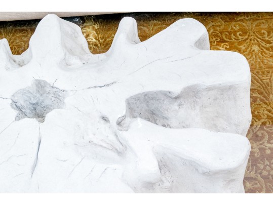 Fabulous Faux Bois Decorative Pedestal Glass Cocktail Table