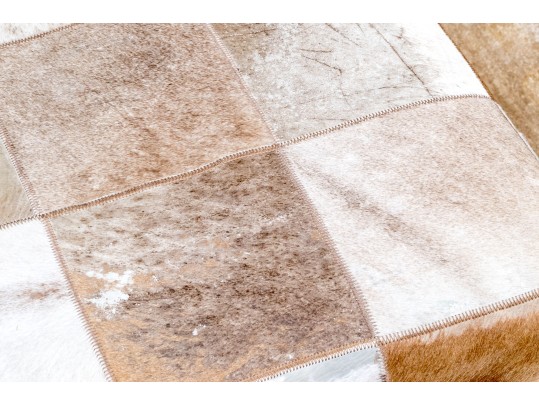 Vintage Hide Upholstered Ottoman