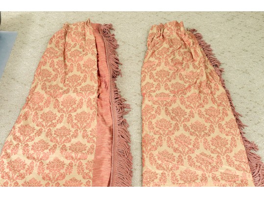 Pair Of Lined Silk Curtains
