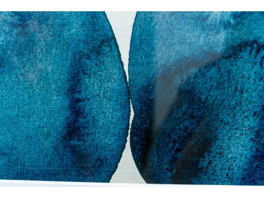 Decorative Print Of Abstract Blue Bubbles