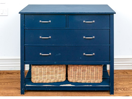 Pottery Barn Kids Camp Dresser With Two Woven Storage Baskets