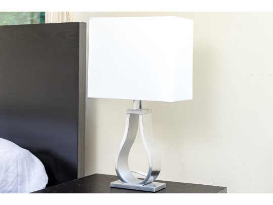 Set Of Three Of Intertek Chrome Finished Table Lamps