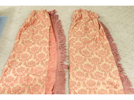 Pair Of Lined Silk Curtains