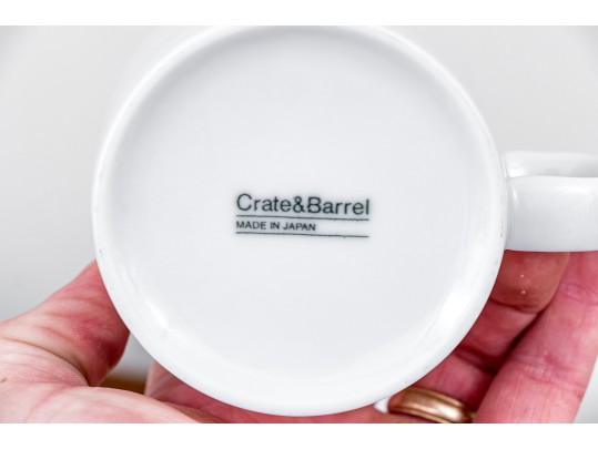 Set Of Seventeen Crate & Barrel Coffee Mugs And Saucers